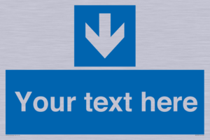 Custom Mandatory directional sign, blue arrow down